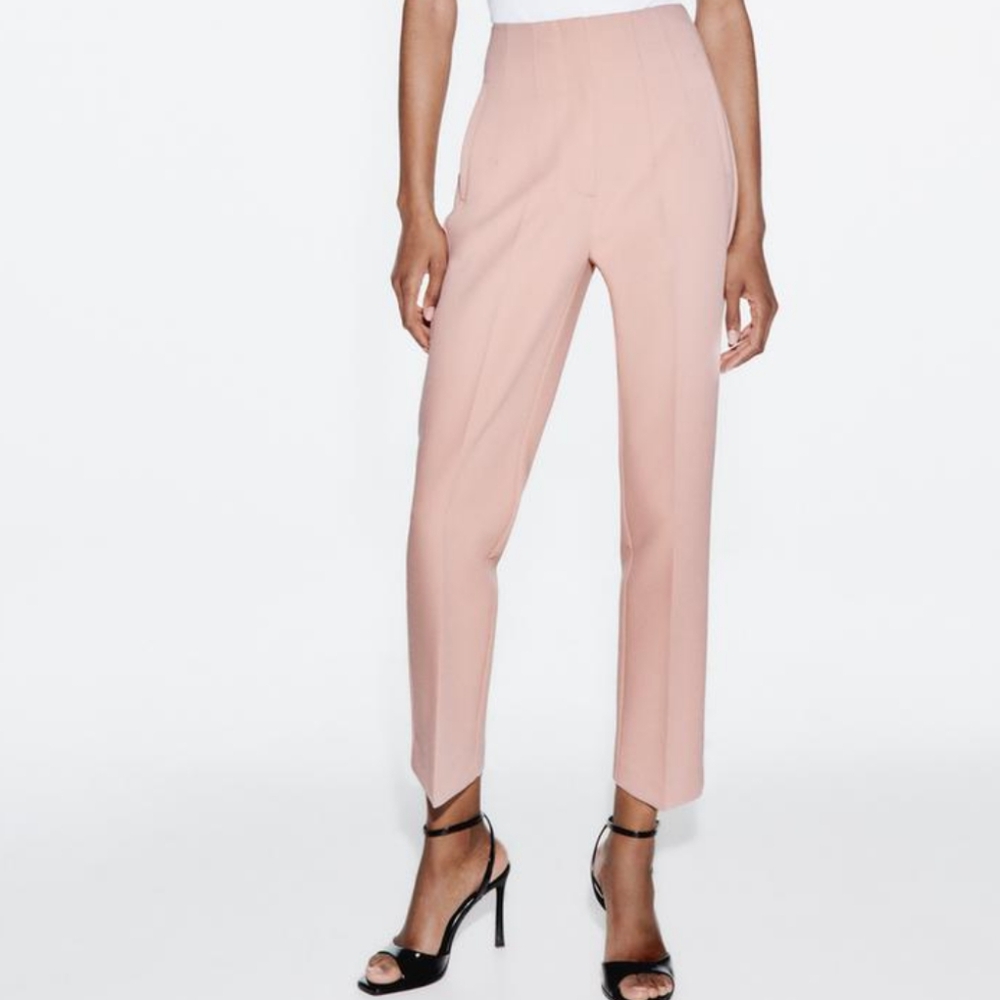 Zara Pants With a High Waist - Mid-Pink - Small